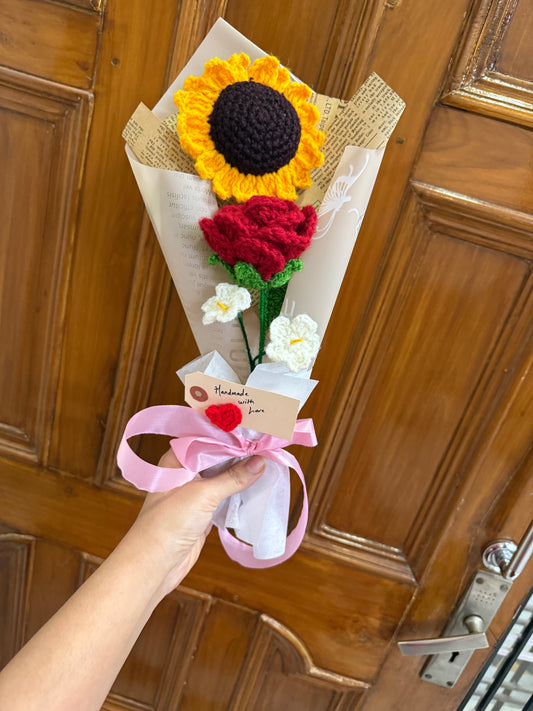 Sunflower rose bouquet