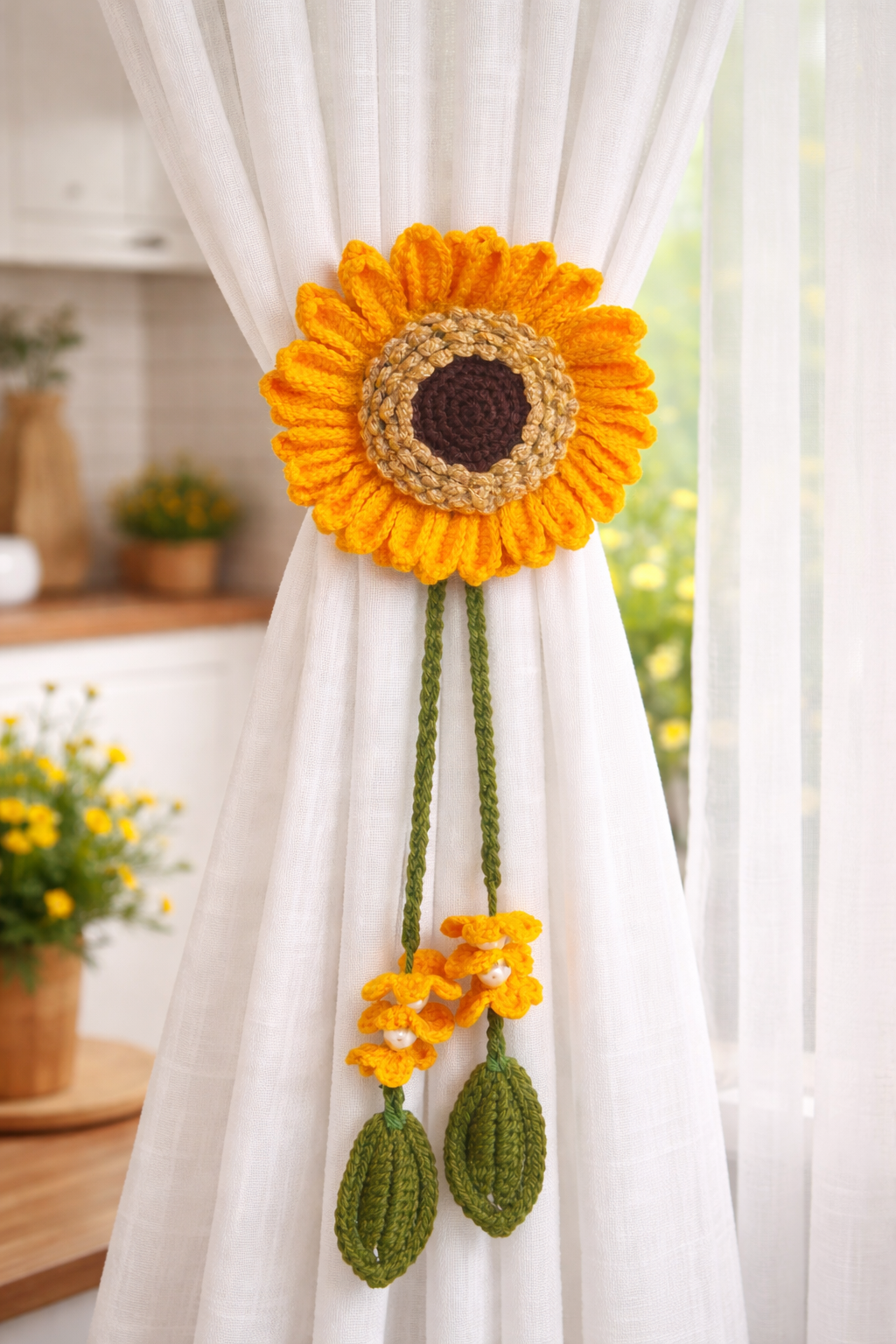Sunflower Petal Curtain Tie 🌼