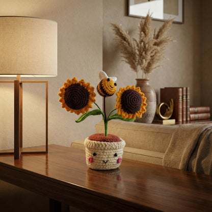 Sunflower bee pot