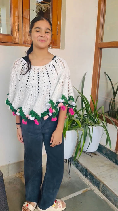 Floral Breeze Poncho