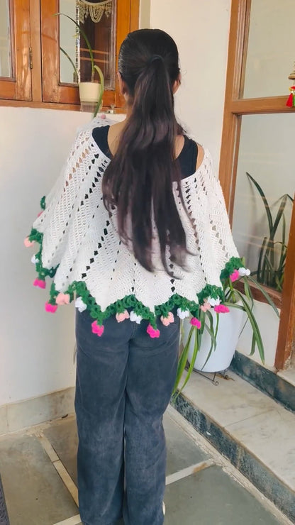 Floral Breeze Poncho