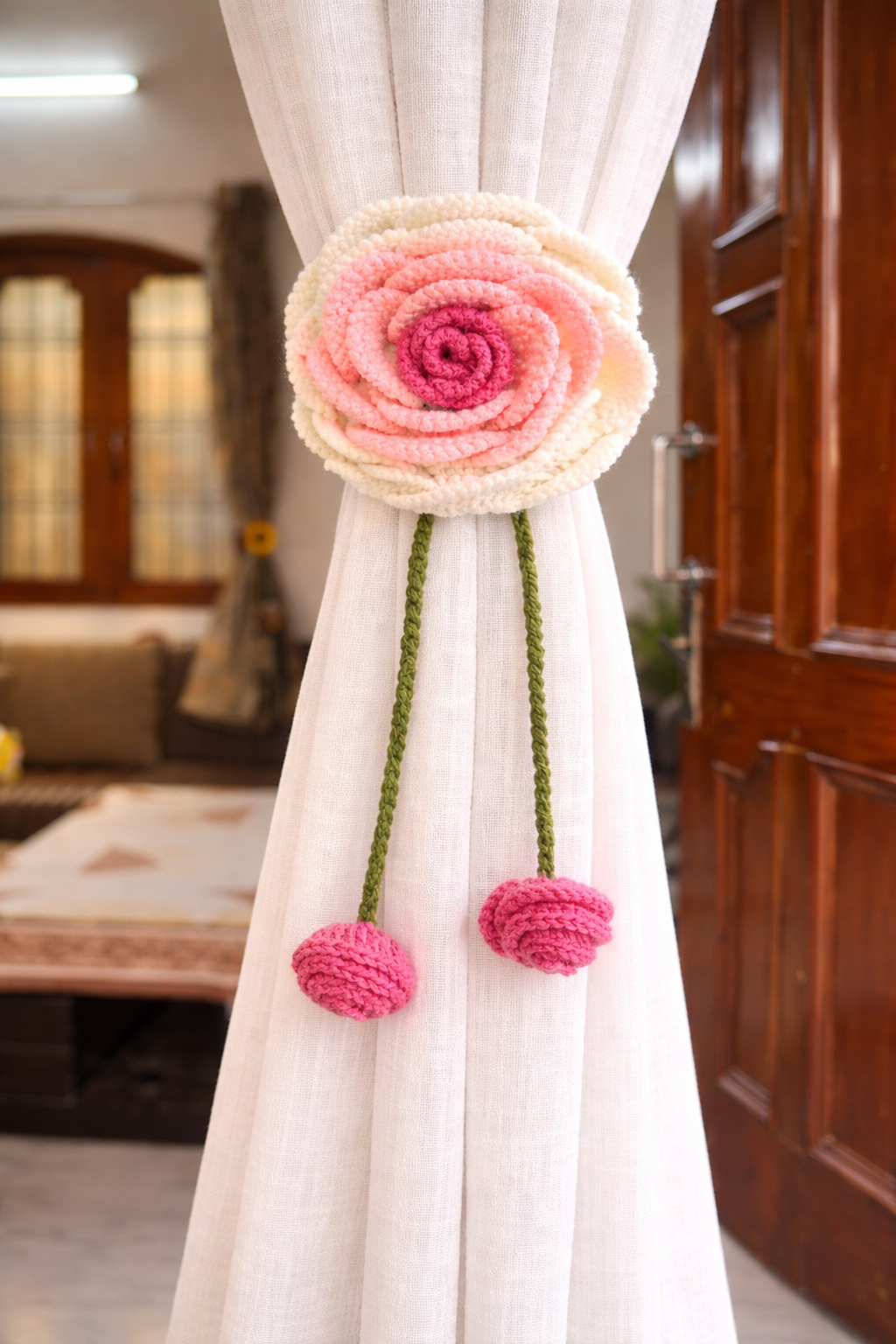 Blush Bloom Curtain Tie 🌸
