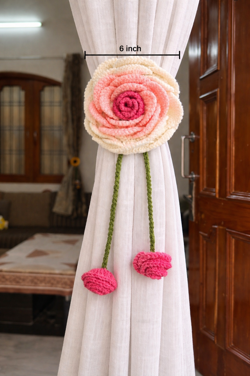 Blush Bloom Curtain Tie 🌸