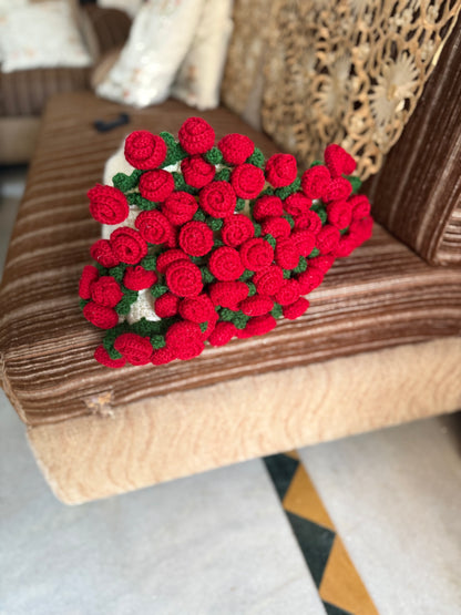 Soft Rose/Sunflower Bouquet Blanket (Premium Wool Yarn)