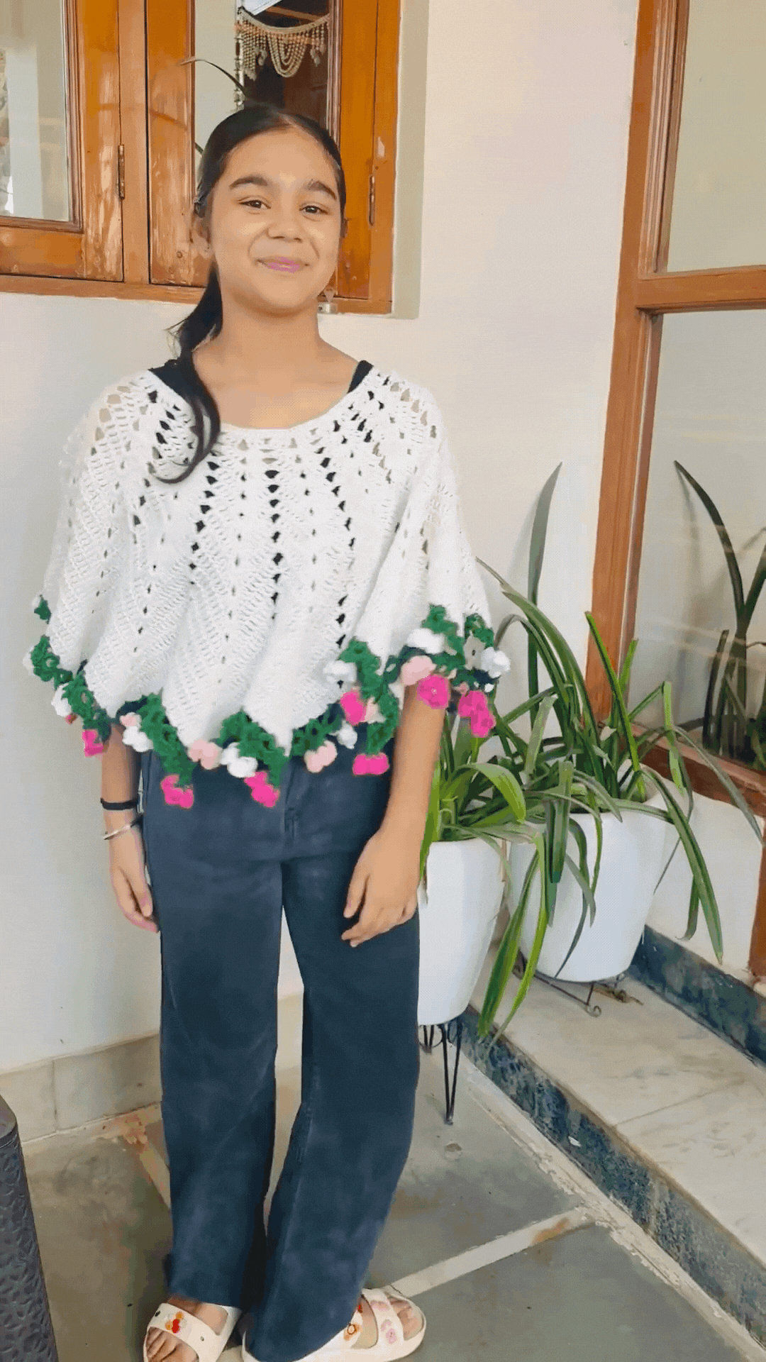 Floral Breeze Poncho